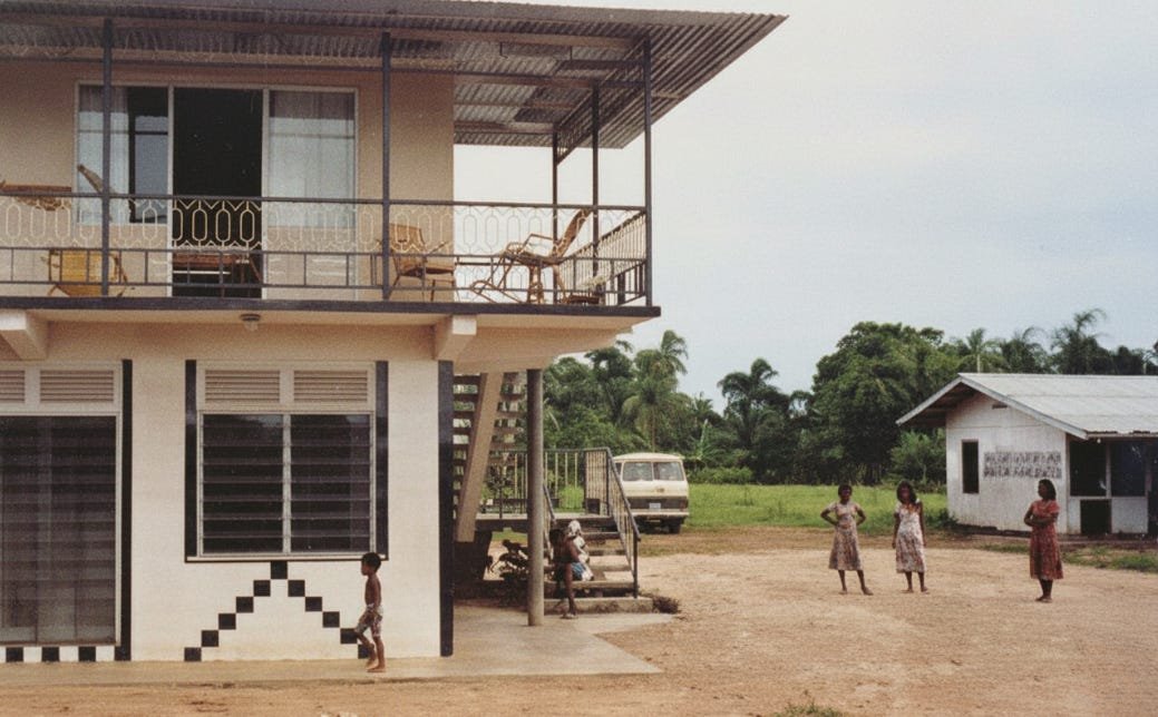Photo of the house in Houttuin, Suriname, used for planning the March 1982 Rambocus coup.