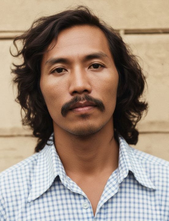 Restored portrait of Paul Somohardjo, Surinamese politician and alleged participant in the 1982 counter-coup.