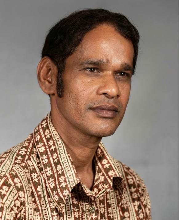 Colorized photo of Dr. Sugrim Harry Oemrawsingh, victim of the December Murders and brother of Baal Oemrawsingh.