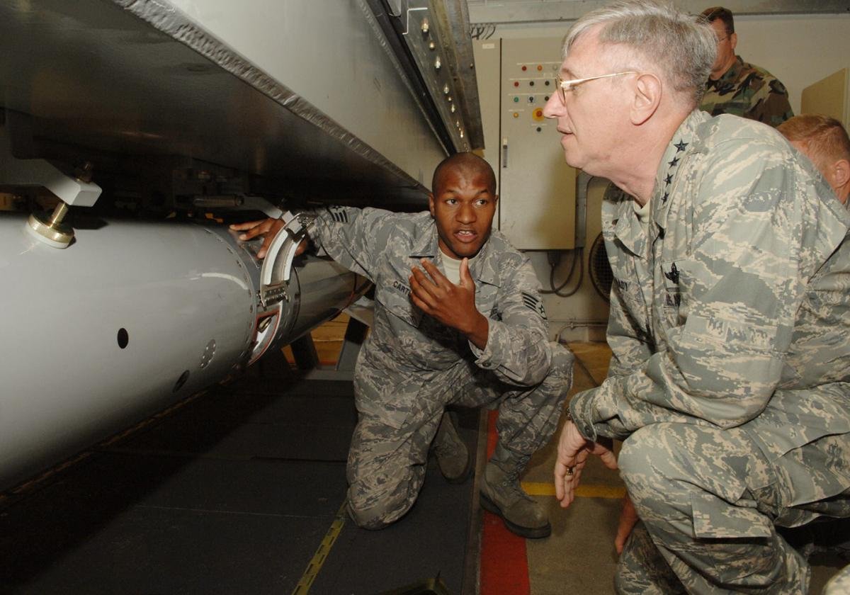 General Roger Brady watches B61 nuclear weapon disarming procedures General Roger Brady watches B61 nuclear weapon disarming procedures